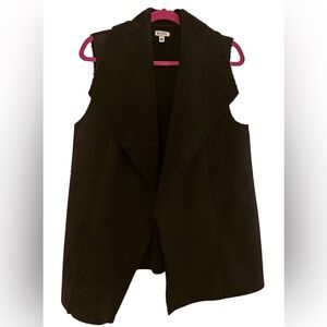 NWT Susina Black Shearling Vest